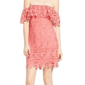 ASTR the brand off shoulder lace dress